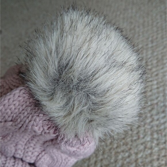 Express light pink Knit Pom Pom Beanie - Picture 3 of 8